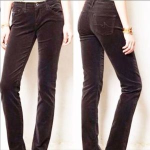 AG The Stevie Slim Straight Brown Corduroy pants